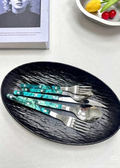 Set Of 10 Pcs Modern Elegant Terra Flatware - Bistrot Style Cutlery - Wear n Wander