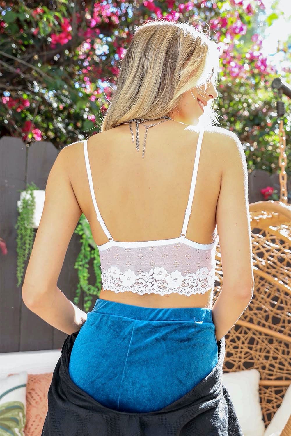 Sexy Floral Lace Strappy Front Bralette - Wear and Wander