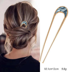 Shell Hairpin Metal U Shaped Hair Pins Hair Fork U French Hair Pin Simple And Fashionable Hair Accessories - Wear and Wander