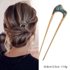 Shell Hairpin Metal U Shaped Hair Pins Hair Fork U French Hair Pin Simple And Fashionable Hair Accessories For Women - Wear and Wander