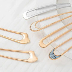 Shell Hairpin Metal U Shaped Hair Pins Hair Fork U French Hair Pin Simple And Fashionable Hair Accessories - Wear and Wander