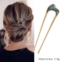 Shell Hairpin Metal U Shaped Hair Pins Hair Fork U French Hair Pin Simple And Fashionable Hair Accessories - Wear and Wander