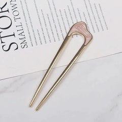 Shell Hairpin Metal U Shaped Hair Pins Hair Fork U French Hair Pin Simple And Fashionable Hair Accessories - Wear and Wander