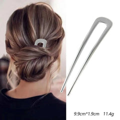 Shell Hairpin Metal U Shaped Hair Pins Hair Fork U French Hair Pin Simple And Fashionable Hair Accessories - Wear and Wander