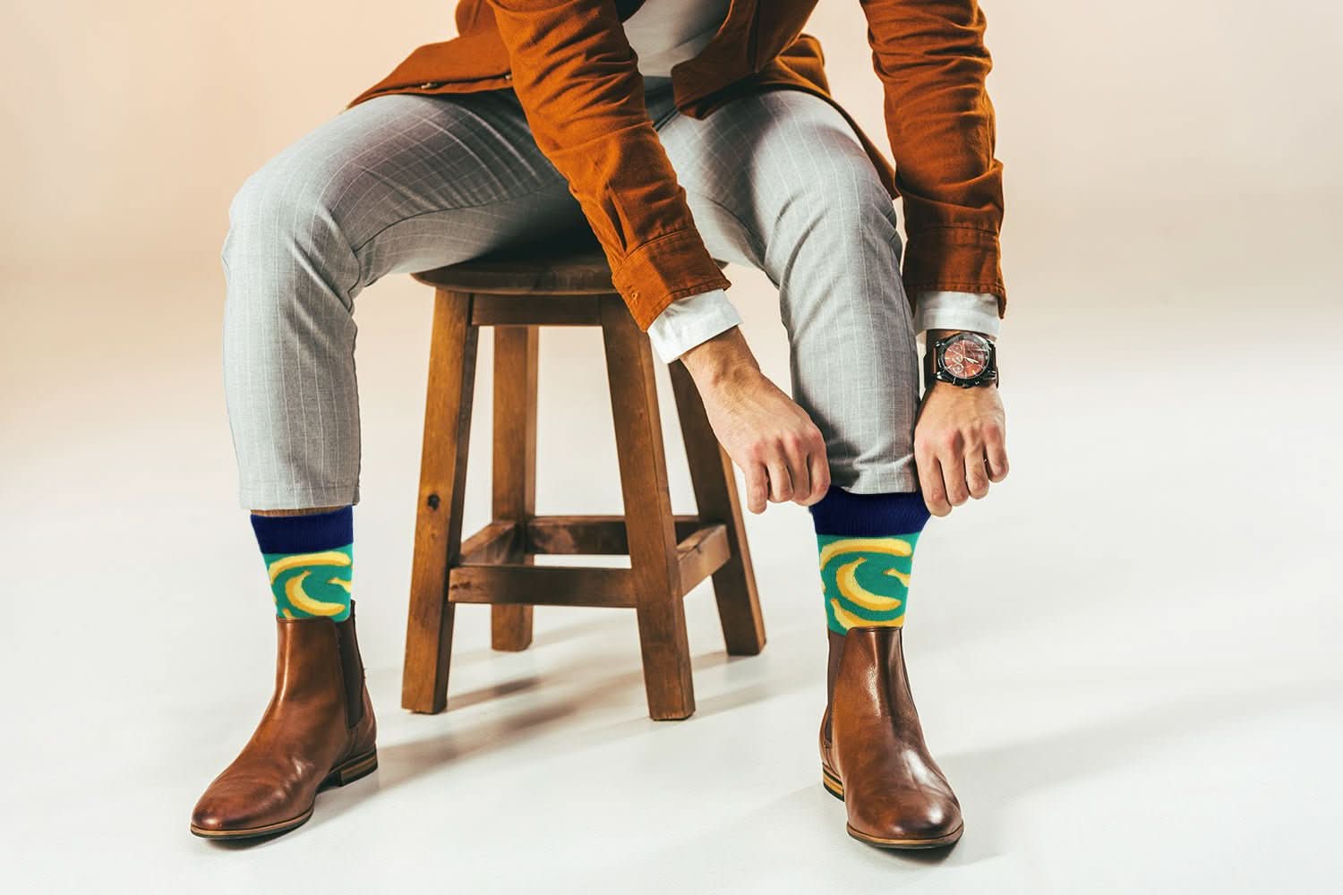 Sick Socks – Bananas – Favorite Foods Casual Dress Socks - Wear and Wander