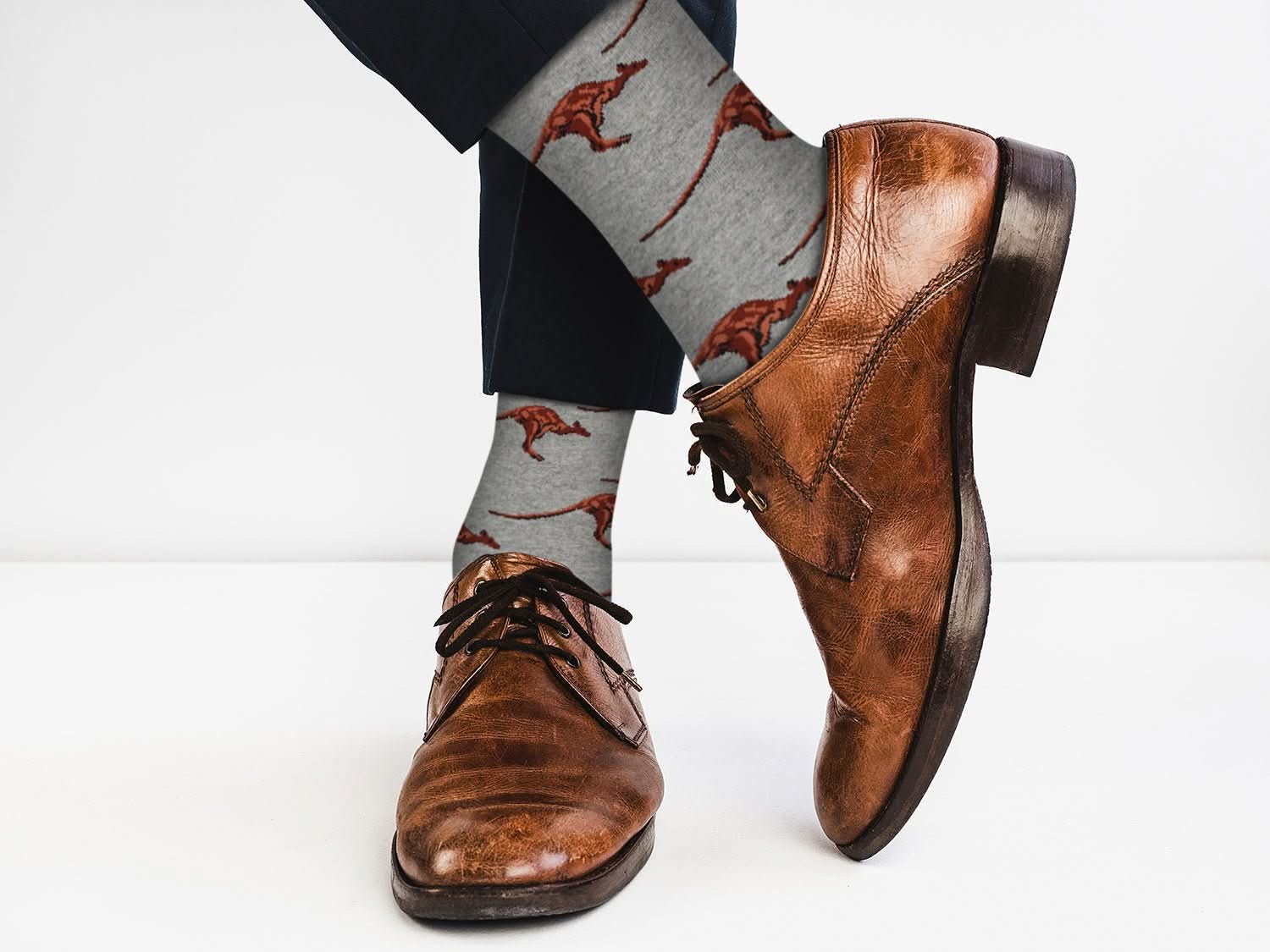 Sick Socks – Kangaroo – Exotic Animals Casual Dress Socks - Wear and Wander