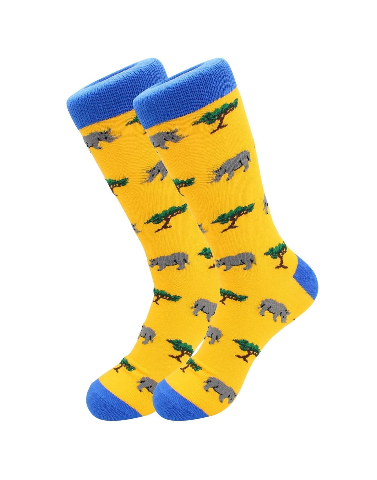 Sick Socks – Rhino - Exotic Animals Casual Dress Socks - Wear and Wander