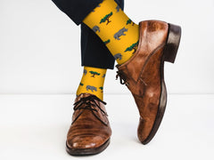 Sick Socks – Rhino - Exotic Animals Casual Dress Socks - Wear and Wander