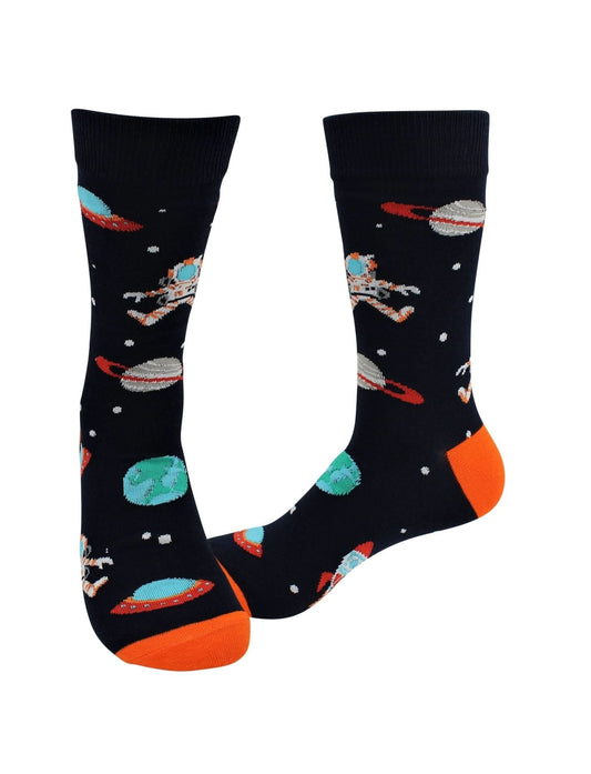 Sick Socks – Space / Astronaut – Off the Wall Casual Dress Socks - Wear and Wander