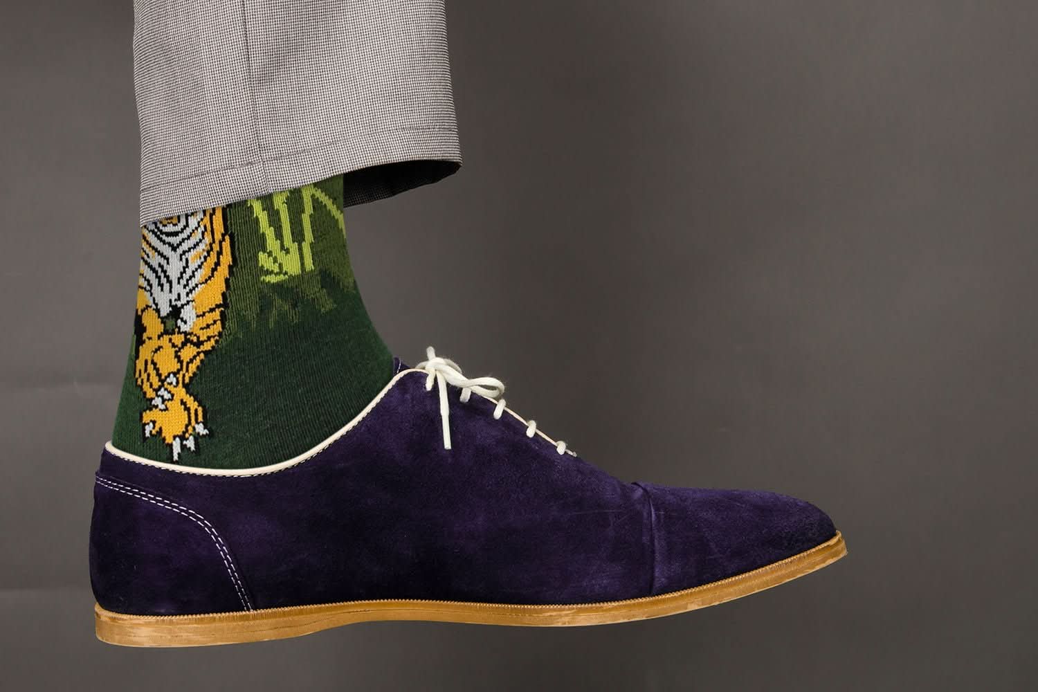 Sick Socks – Tiger(Green) – Exotic Animals Socks - Wear and Wander