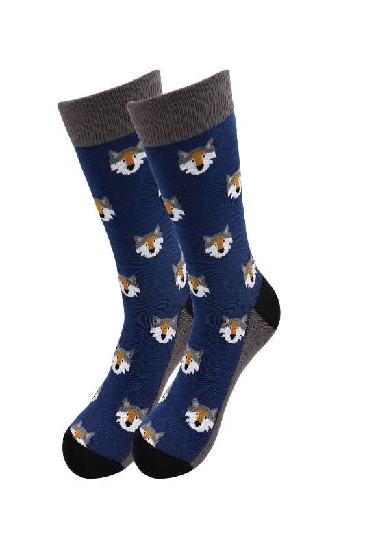 Sick Socks – Wolf Head – Exotic Animals Casual Dress Socks - Wear and Wander