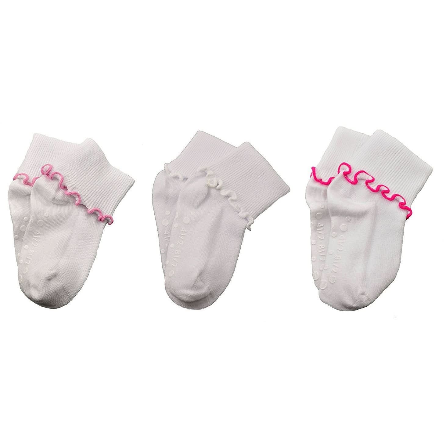 Sierra Socks Girls Cotton Lettuce Ruffle Ripple Edge Turn Cuff - Wear and Wander