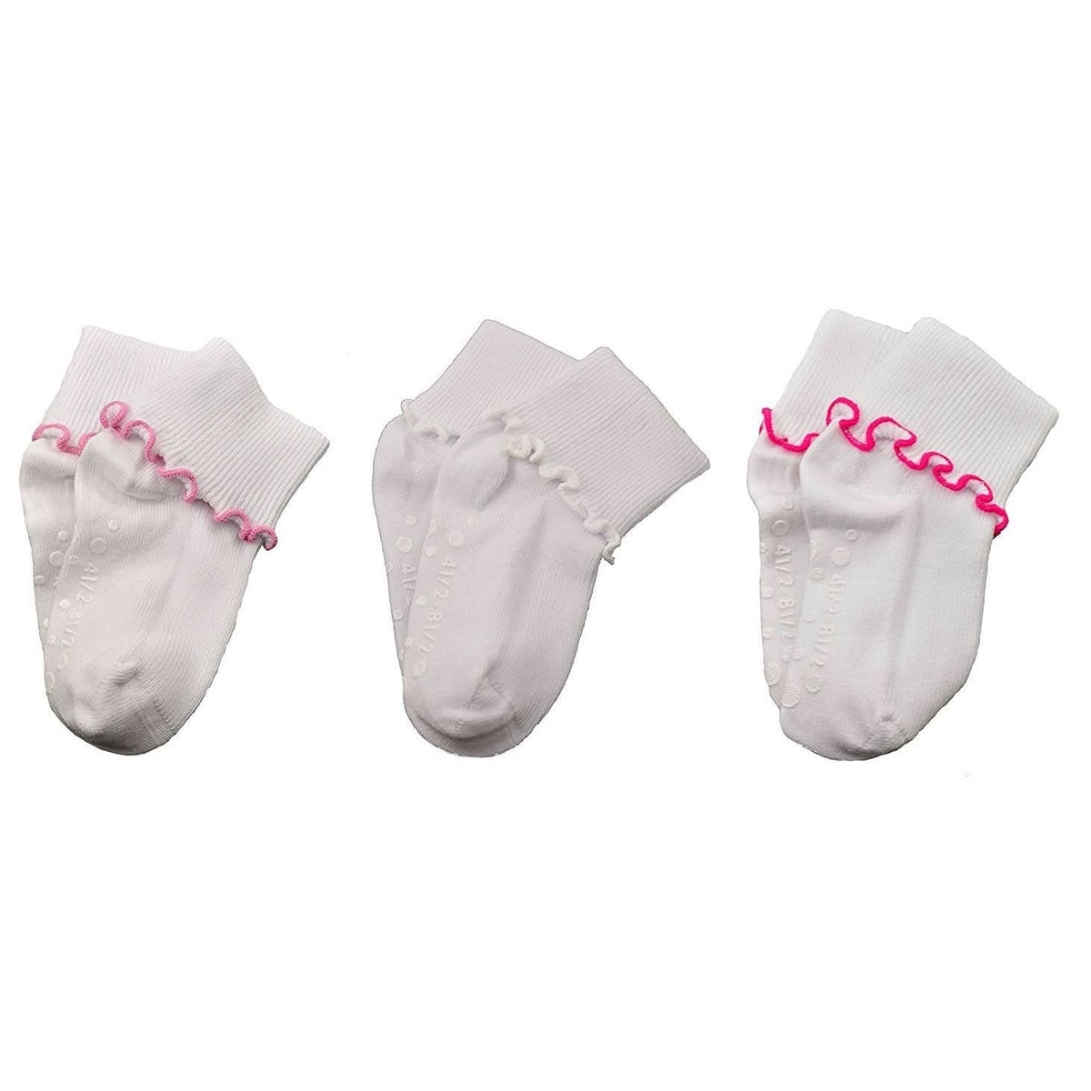 Sierra Socks Girls Cotton Lettuce Ruffle Ripple Edge Turn Cuff - Wear and Wander