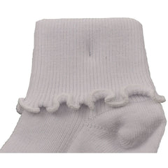 Sierra Socks Girls Cotton Lettuce Ruffle Ripple Edge Turn Cuff - Wear and Wander