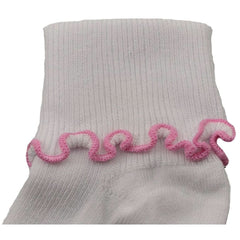Sierra Socks Girls Cotton Lettuce Ruffle Ripple Edge Turn Cuff - Wear and Wander