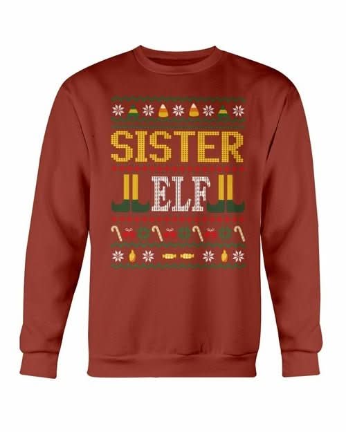Sister Elf Christmas Sweatshirt - Wear and Wander