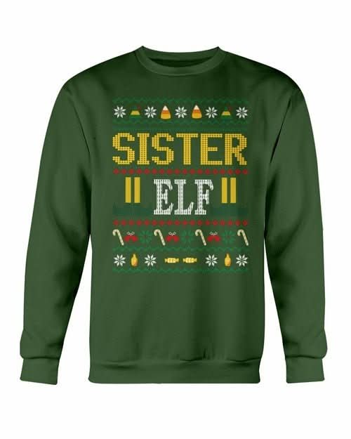 Sister Elf Christmas Sweatshirt - Wear and Wander