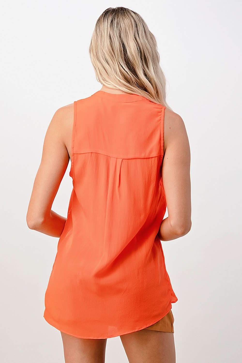 Sleeveless Button - Up Ruffle Blouse - Wear and Wander