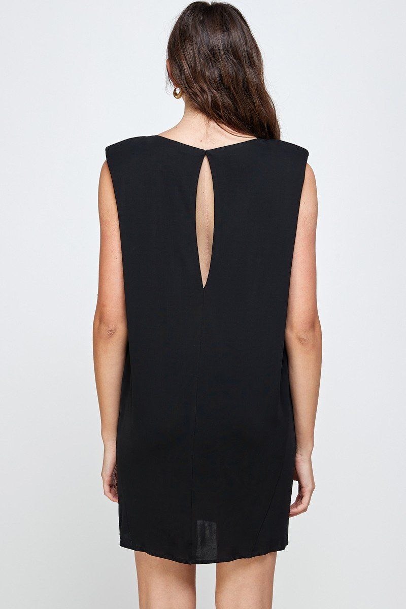 Sleeveless Embellished Neckline Mini Dress - Wear and Wander