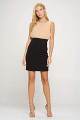 Sleeveless Two - Tone Fitted Dress - Wear and Wander