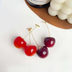 Small Fresh Sweet Lovely Cherry Cherries Cherries Earrings Pendant Fruit Earrings Red Cherry Earrings Charm Jewelry - Wear and Wander