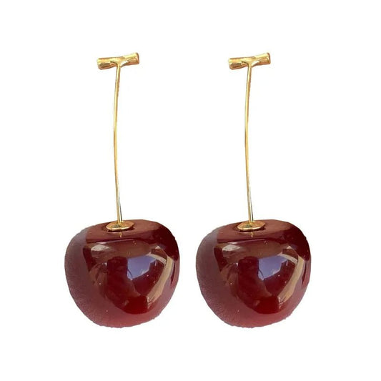 Small Fresh Sweet Lovely Cherry Cherries Cherries Earrings Pendant Fruit Earrings Red Cherry Earrings Charm Jewelry - Wear and Wander