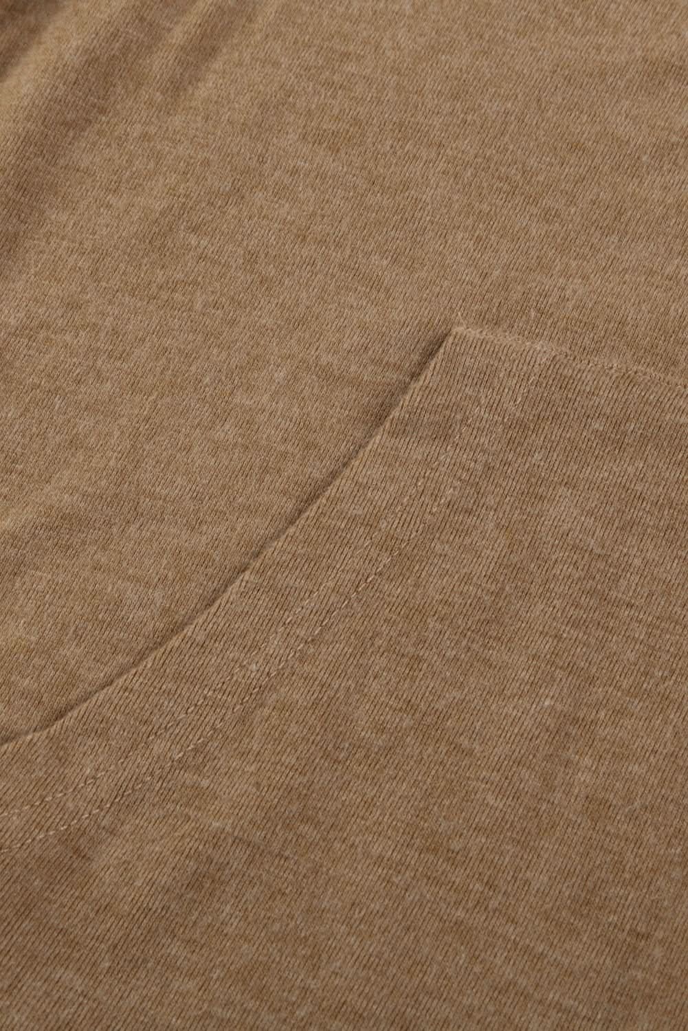 Spliced Sleeve Khaki Hoodie with Pocket - Wear and Wander