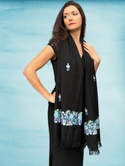 Spring Bloom Embroidered Wool Wrap - Wear and Wander