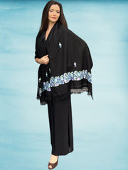 Spring Bloom Embroidered Wool Wrap - Wear and Wander