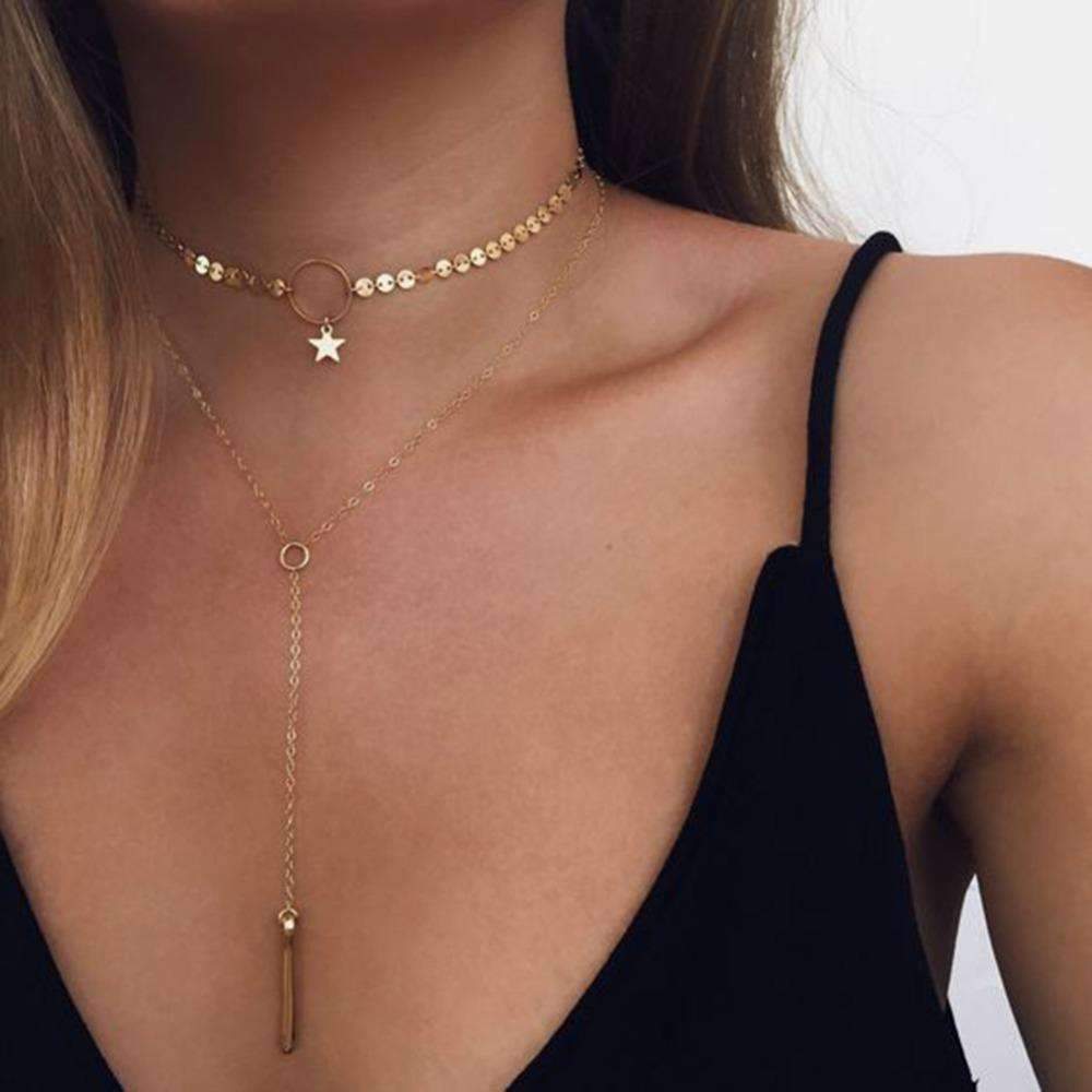 Star Choker Lariat Necklace - Wear and Wander