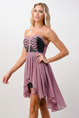 Strapless Lace - Up High - Low Dress - Wear and Wander