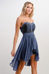 Strapless Lace - Up High - Low Dress - Wear and Wander