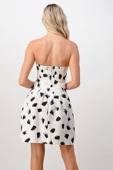 Strapless Printed A - Line Dress - Wear and Wander