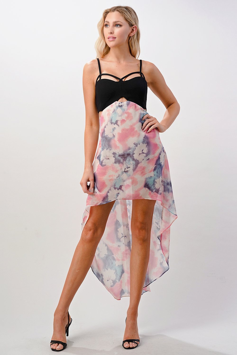 Strappy Bodice Tie - Dye High - Low Dress - Wear and Wander