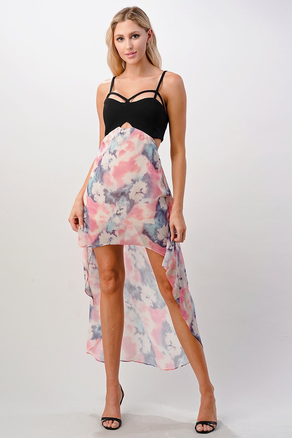 Strappy Bodice Tie - Dye High - Low Dress - Wear and Wander