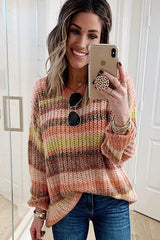 Stripe Color Block Chunky Sweater - Wear and Wander