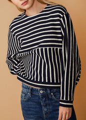 Stripe Dolman Sweatshirt in Midnight stripe - Wear and Wander