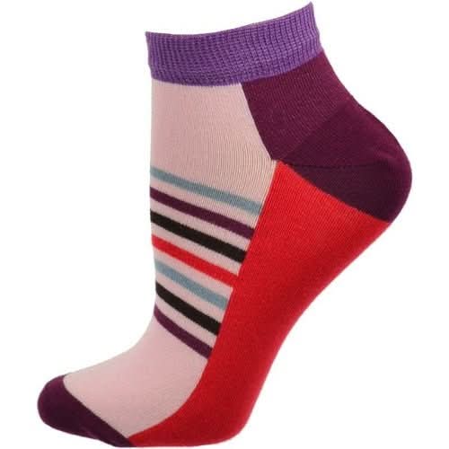 Striped Colorful Vibrant Ankle 2 Pr. Pack Cotton Socks - Wear and Wander
