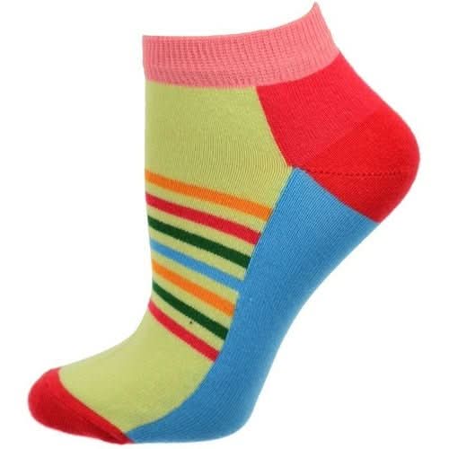 Striped Colorful Vibrant Ankle 2 Pr. Pack Cotton Socks - Wear and Wander