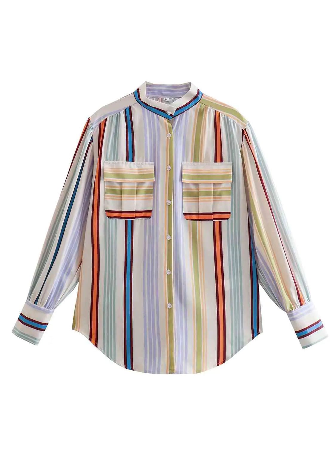 Striped Lantern Sleeve Shirt - Wear n Wander