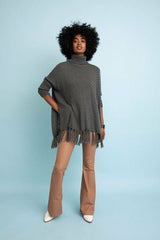 Sweater Weather Roll - Neck Poncho - Wear and Wander