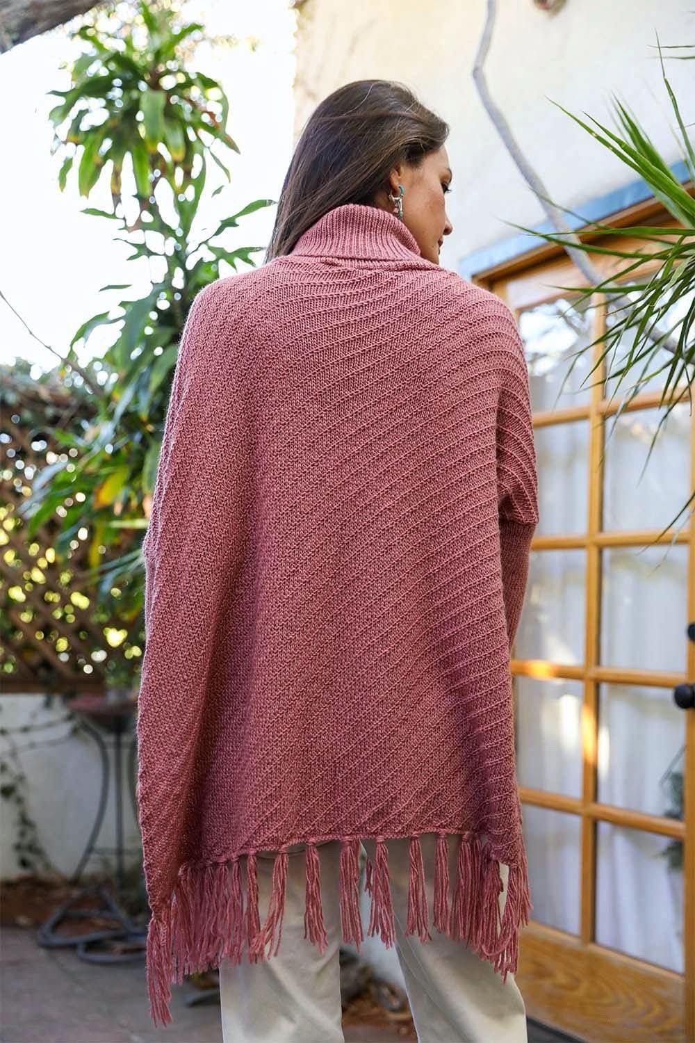 Sweater Weather Roll - Neck Poncho - Wear and Wander