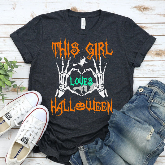 This Girls Loves Halloween T-shirt - Wear and Wander