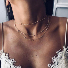 Three Layer Beaded Choker Necklace - Wear and Wander