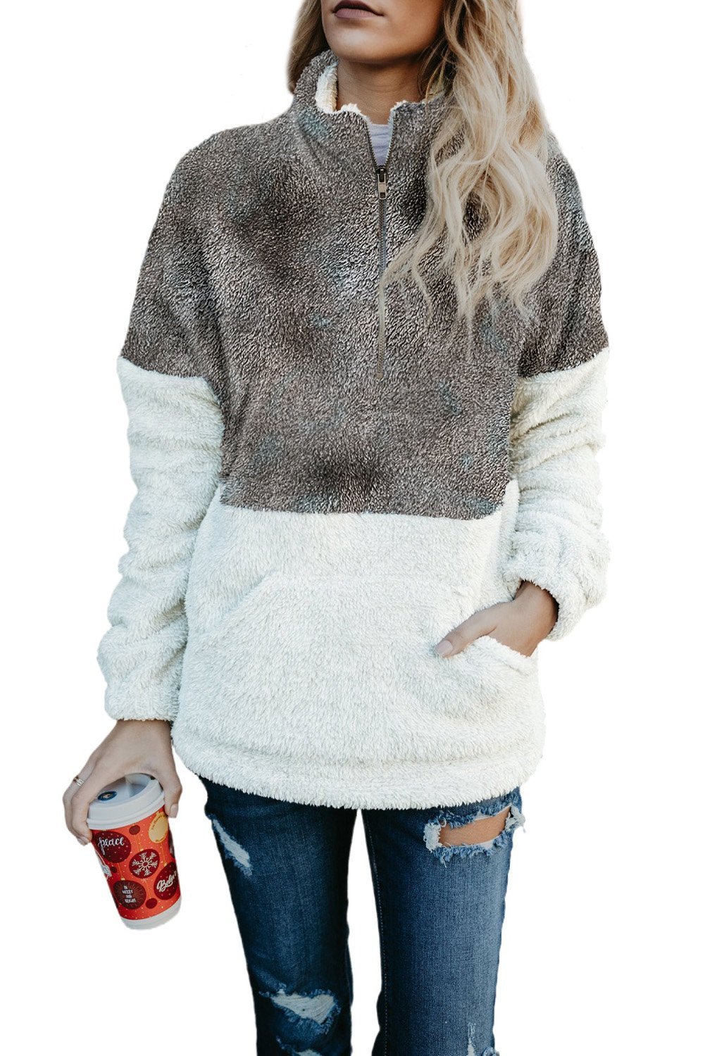 Tie - dye Oversize Fluffy Fleece Pullover Sweatshirt - Wear and Wander