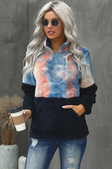 Tie - dye Oversize Fluffy Fleece Pullover Sweatshirt - Wear and Wander