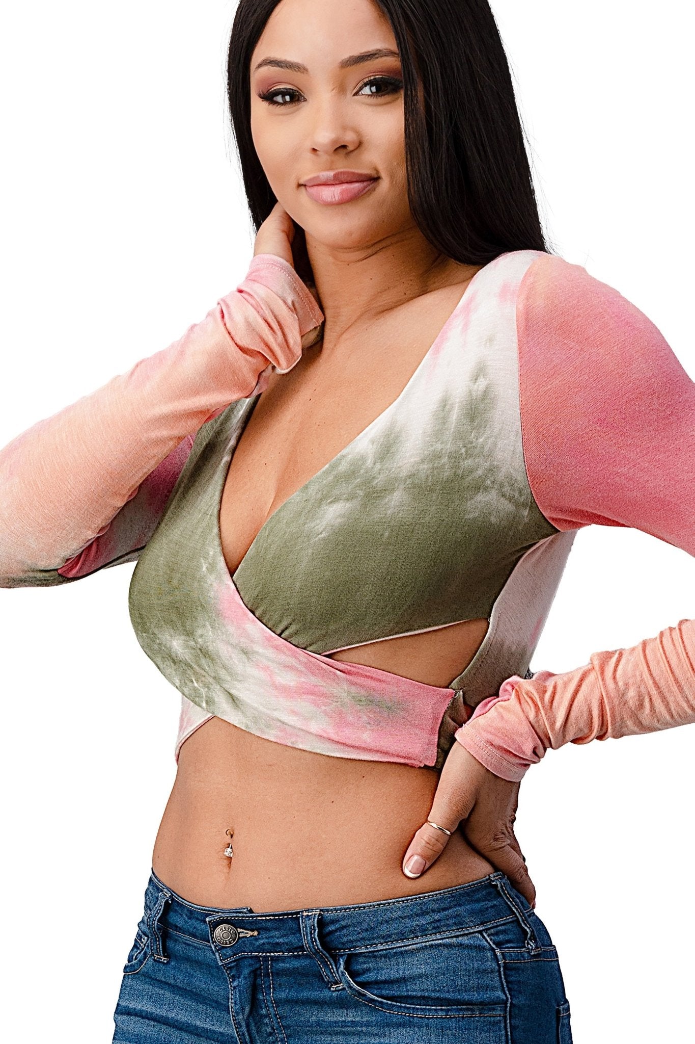 Tie - Dye Wrap Crop Top - Wear and Wander