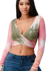 Tie - Dye Wrap Crop Top - Wear and Wander