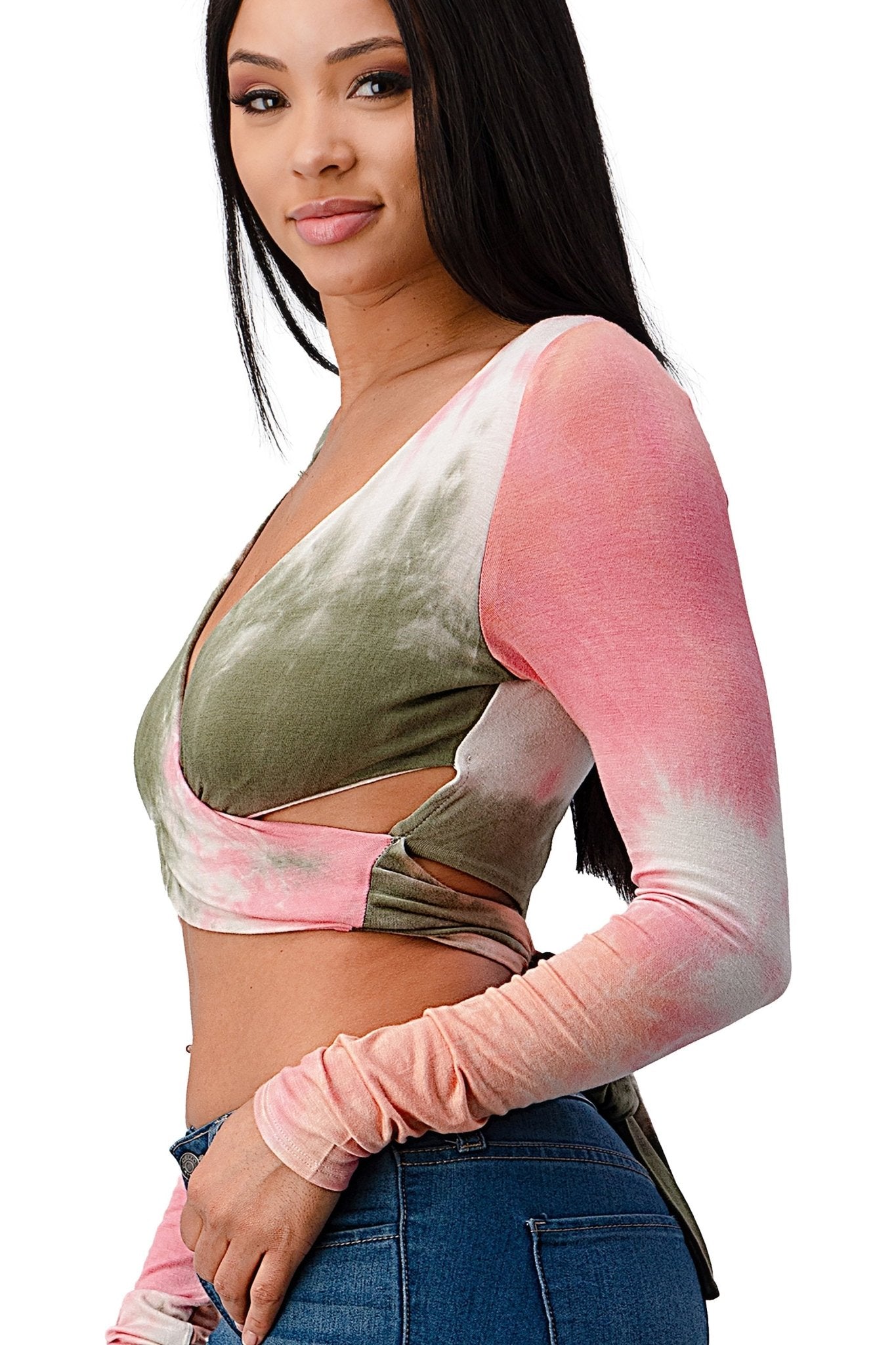 Tie - Dye Wrap Crop Top - Wear and Wander