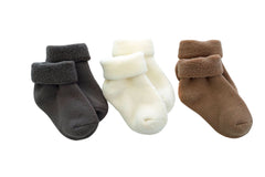 tittimitti® 75% Merino Wool Baby Toddler Terry Socks 3 - Pack - Wear and Wander